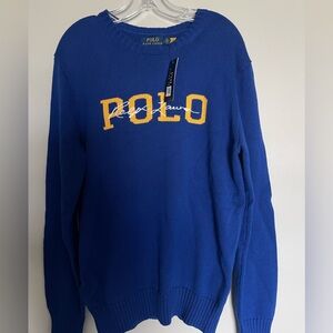 Ralph Lauren Men's Royal Blue Knit Crewneck Sweater